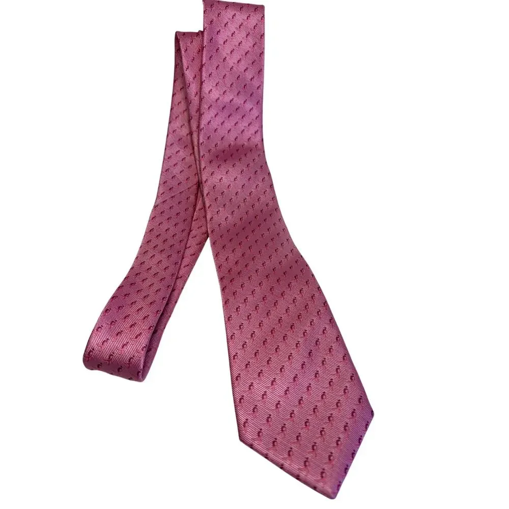 Knots for Hope Pink Necktie with Ribbon Pattern